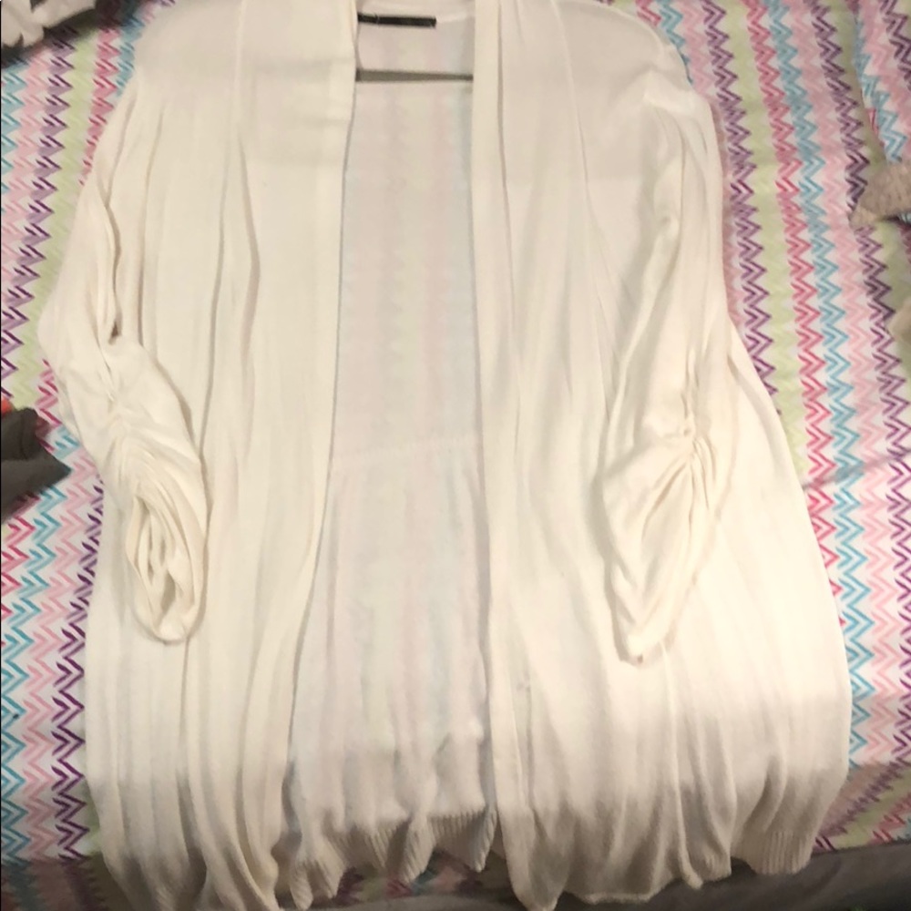 Long white sweater
